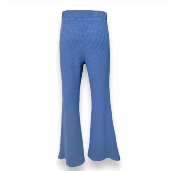 Aerie Blue Waffle Knit Pull On Flare Pants - Picture 4 of 7